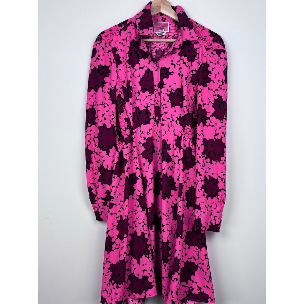 🌸 Kate Spade New York | Bubble Dot Smocked Shirtdress | Size 6 | Pink